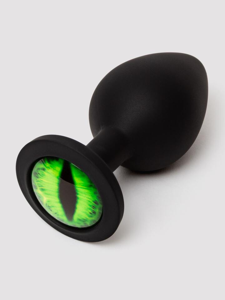 Creature Cocks Green Eye Silicone Medium Butt Plug - Black