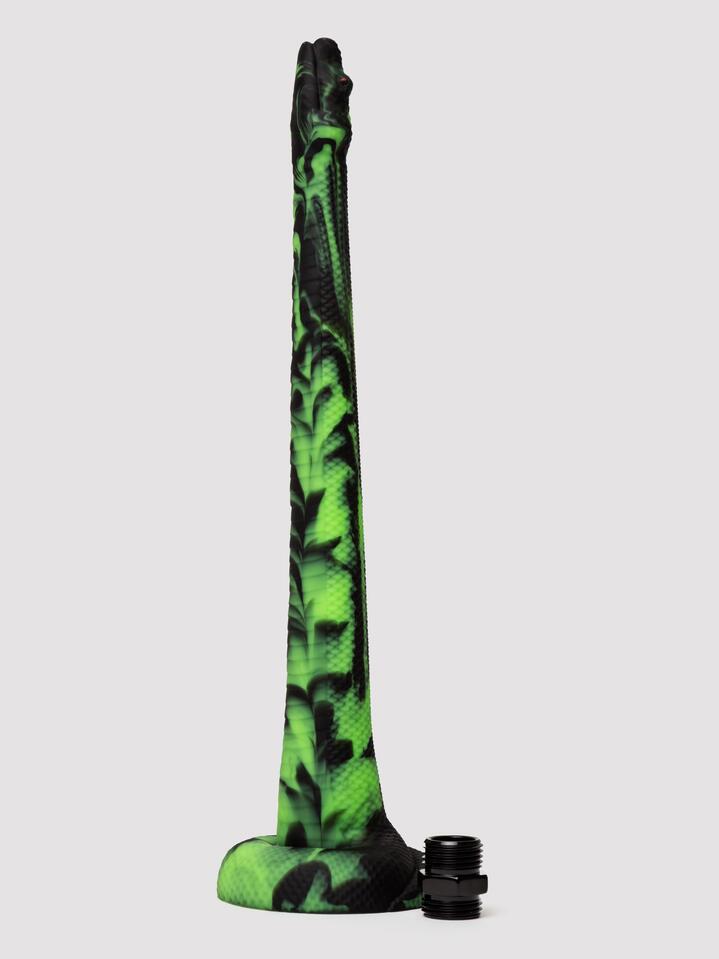 Creature Cocks Spitting Serpent Silicone Enema Snake - Green