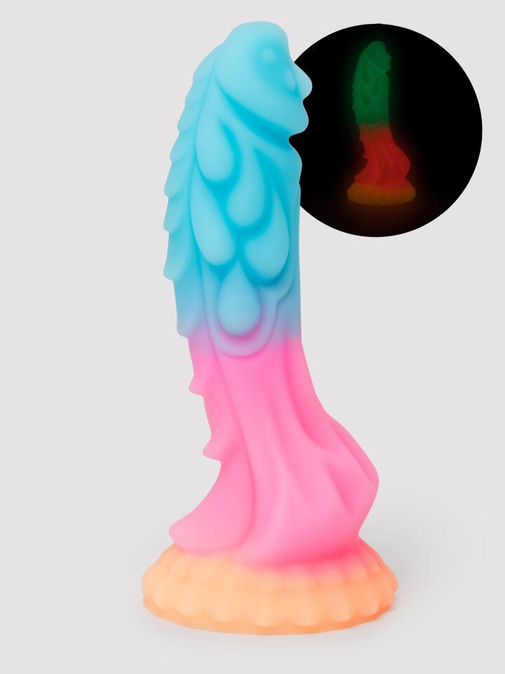 Lovehoney Fantasy Dragon Glow In The Dark Dildo 6 Inch - Blue