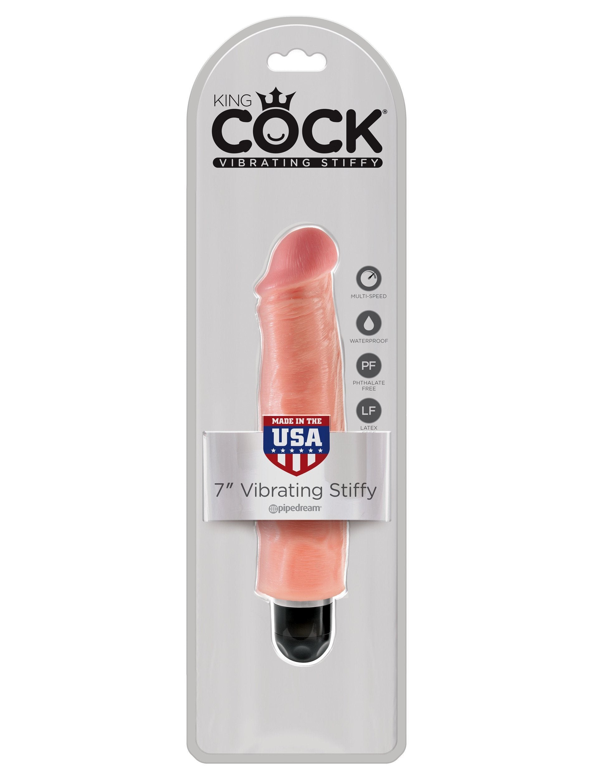 KING COCK 7 in. Vibrating Stiffy REALISTIC VIBRATOR