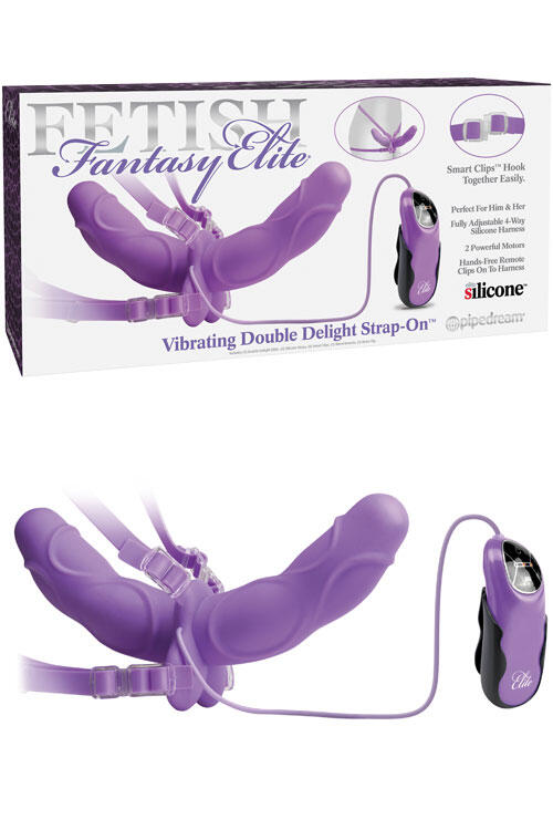 Pipedream Double Delight Vibrating 10 Strap On Dildo