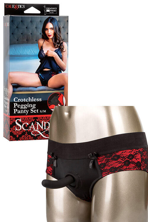 Calexotics Scandal Crotchless Pegging Panty Set with Dildo
