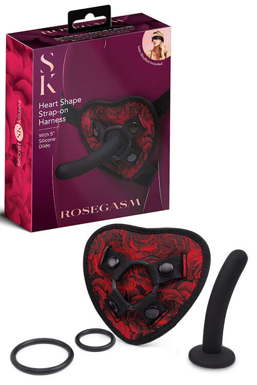 Secret Kisses Rosegasm Strap On Harness With 5" Dildo