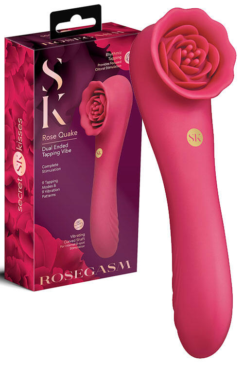 Secret Kisses Rosegasm Rose Quake 7.4" Dual Ended Tapping Vibrator
