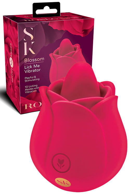 Secret Kisses Rosegasm Blossom Lick Me 2.1" Clitoral Stimulator With Flicking Tongue