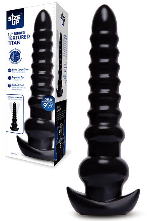 Size Up 13" Ribbed Textured Titan Butt Plug