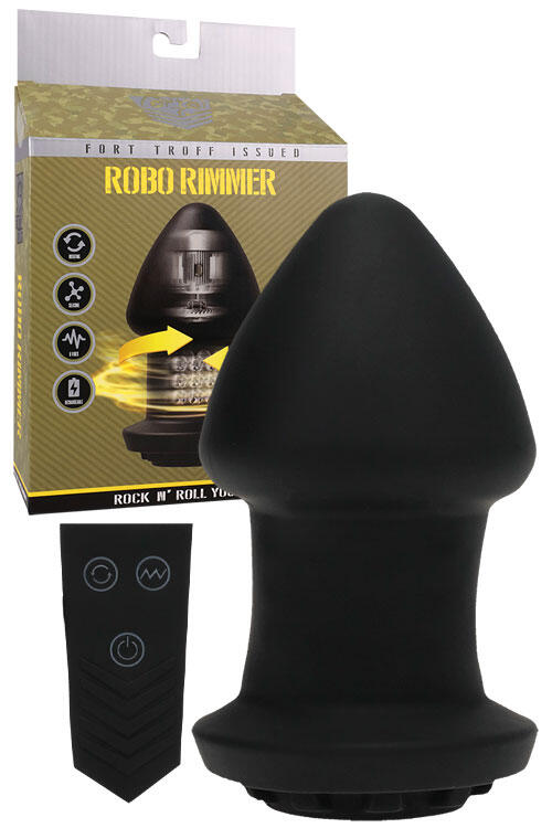 Doc Johnson Fort Troff Robo Rimmer 4.5" Rotating & Vibrating Butt Plug With Remote Control