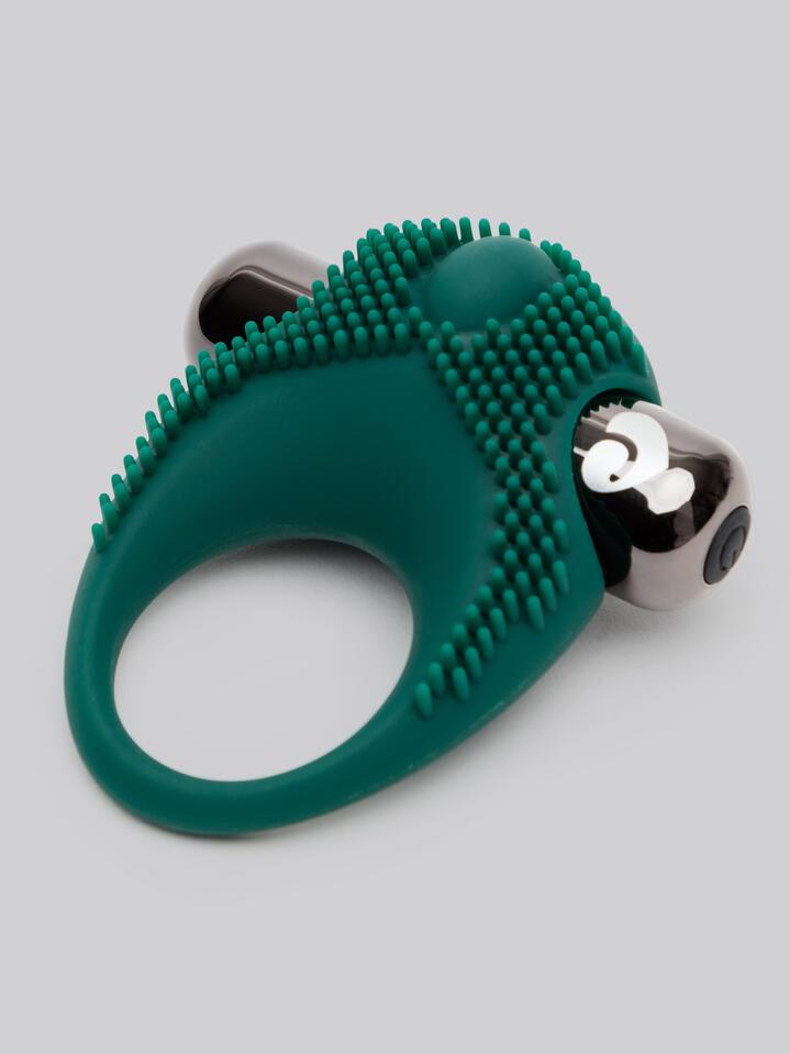 Lovehoney Fronds with Benefits Rechargeable Textured Vibrating Cock Ring - Green