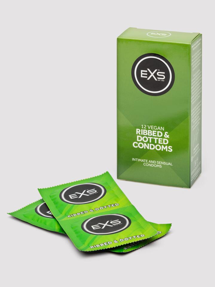 EXS Ribbed Dotted and Flared Latex Condoms (12 Pack)