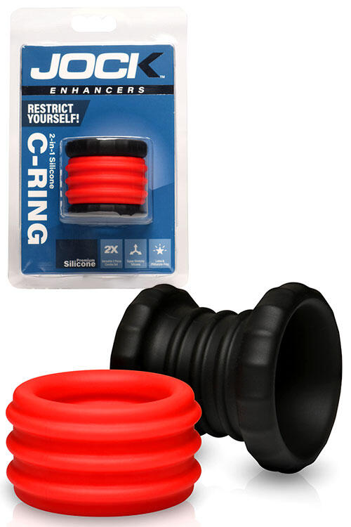 Jock 2-In-1 Silicone Cock Ring & Ball Stretcher Set