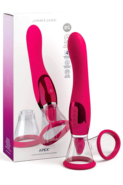 Jimmy Jane Apex 10.25" Sucking, Licking & Vibrating Pussy Pump